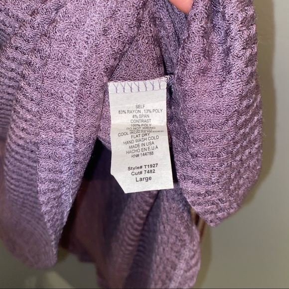 NWT Women’s Waffle Knit Balloon Sleeve Top Size Large Boho Bohemian - Picture 5 of 7